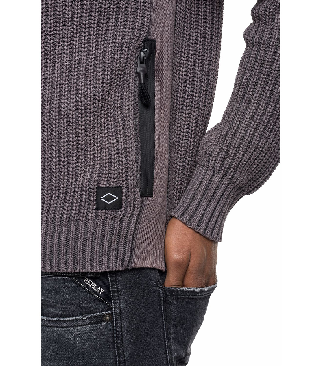 ガーメントダイ コットンクリンクルニットジャケット 詳細画像 ダークグレー 7